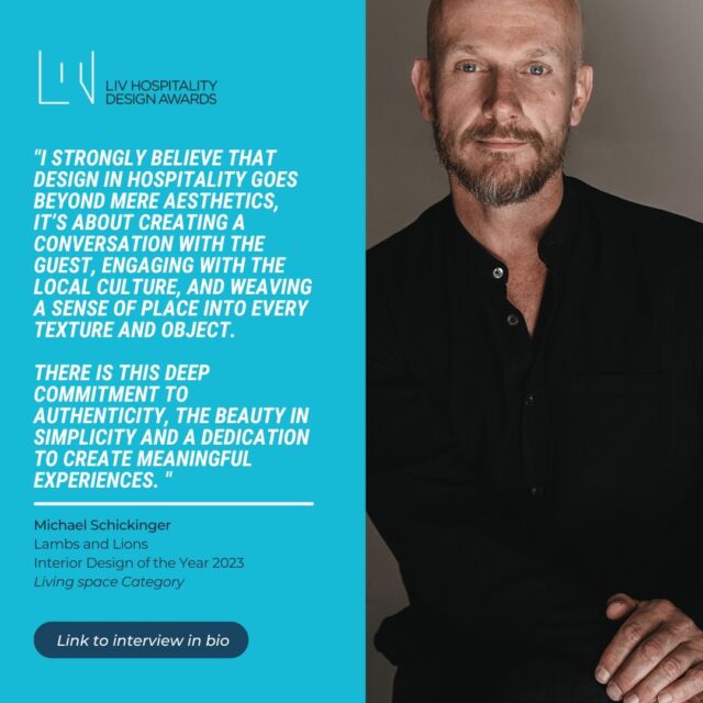 🏆Interview with Michael Schickinger, the Visionary Behind Lambs and Lions’ OKU Kos.🏆

Meet Michael Schickinger, the creative director behind the award-winning Lambs and Lions design studio whose team specializes in crafting holistic experiences through hospitality design, art direction, and strategic branding.

Following their win at the LIV Hospitality Design Awards, where their project, OKU Kos, took home the award for Interior Design of the Year – Living Space, Michael sheds light on the project’s inspiration. @lambsandlionsberlin @okuhotels 

#livawards #designawards #designcompetition  #livaward  #innovation #awards  #hospitality  #hospitalityawards  #design  #interiordesign  #architecture #designer