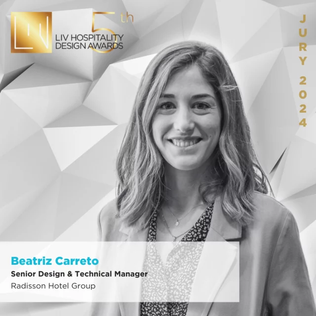 Meet the Jury: Beatriz Carreto | Senior Design & Technical Manager at Radisson Hotel Group⁠
⁠
Originally from Spain, Beatriz began her career in architecture and design in London after earning her bachelor’s and master’s degrees from Seville University. With over seven years of experience in hospitality design, she currently oversees over 40 projects in the EMEA region, focusing on design, approval processes, and overall brand identity.⁠
⁠
As part of the Design Team, she develops design guidelines for the Radisson Hotel Group’s (RHG) five core brands, seeks new design opportunities for rooms and public areas, and creates concept design packages for key properties.⁠
⁠
Click the link in bio to learn more about Beatriz and this year's roster of jury members.⁠
⁠
#livhospitalitydesignawards #livawards #hospitalityawards #design #designaward #meetthejury #jurymembers