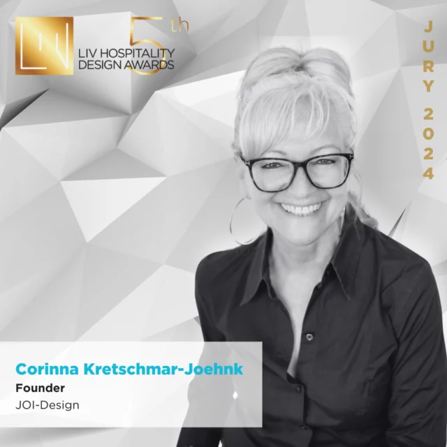 Meet the Jury: Corinna Kretschmar-Joehnk | Founder at JOI-Design⁠ @joi_design 
⁠
Corinna Kretschmar-Joehnk, a university lecturer and co-author of several design books with her husband Peter Joehnk, and founded the interior architecture studio JOI-Design in 1984. The studio has since become a European leader in spatial and product design for international hotels, with a new focus on floating hospitality experiences for the cruise industry.⁠
⁠
Learn more about Corinna and this year's roster of jury members here: https://livawards.com/jury/corinna-kretschmar-joehnk/⁠
⁠
#livhospitalitydesignawards #livawards #hospitalityawards #design #designaward #meetthejury #jurymembers